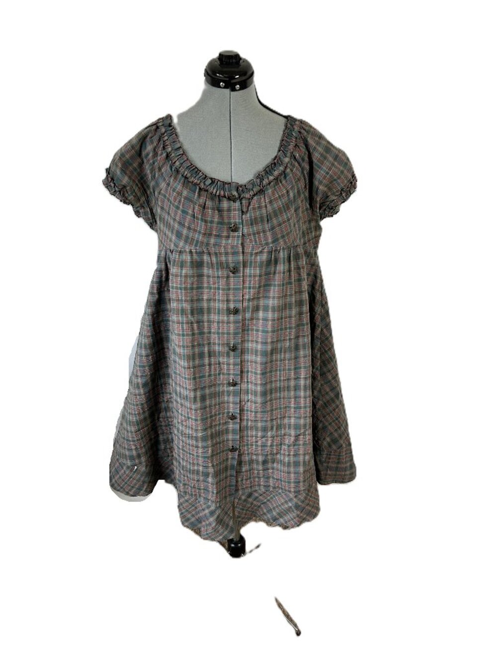 Antoine & Lili Anthropologie Plaid A Line Ruffle Dress 3